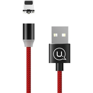 USAMS Magnetic Nylon Cable U-Sure Lightning 1m 2.1A red SJ292USB02 (US-SJ292)