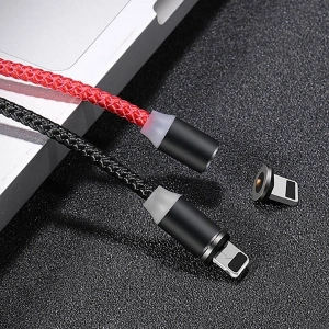 USAMS Magnetic Nylon Cable U-Sure Lightning 1m 2.1A red SJ292USB02 (US-SJ292)