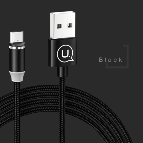 Kup USAMS U-Sure mikroUSB mágneses kábel 1m 2.1A fekete/zsinór SJ294USB01 - USA249BLK - {ean13} - Sklep Home Screen