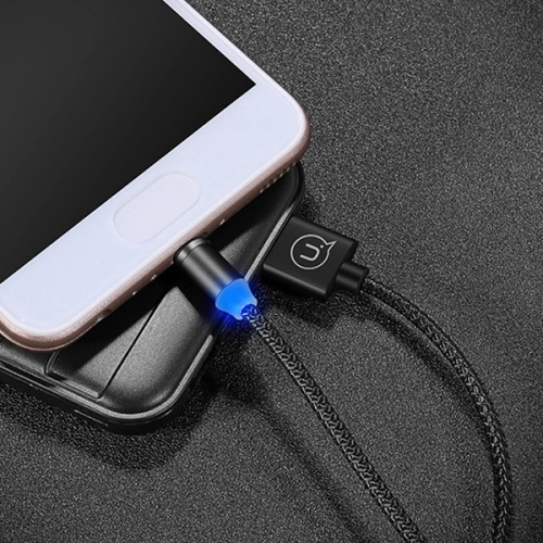 Kup USAMS U-Sure mikroUSB mágneses kábel 1m 2.1A fekete/zsinór SJ294USB01 - USA249BLK - {ean13} - Sklep Home Screen