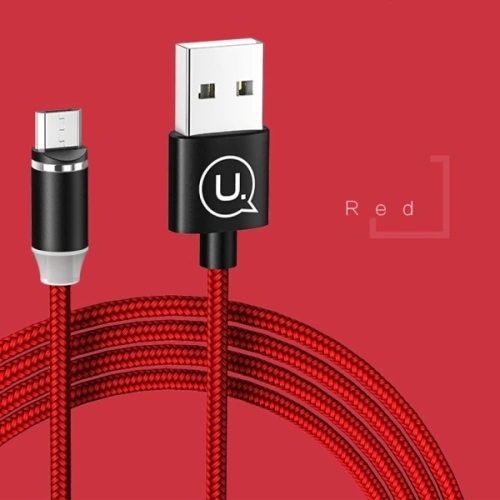 Kup USAMS U-Sure mikroUSB 1m 2.1A piros fonott mágneses kábel SJ294USB02 - USA250RED - {ean13} - Sklep Home Screen