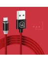 USAMS U-Sure mikroUSB 1m 2.1A piros fonott mágneses kábel SJ294USB02