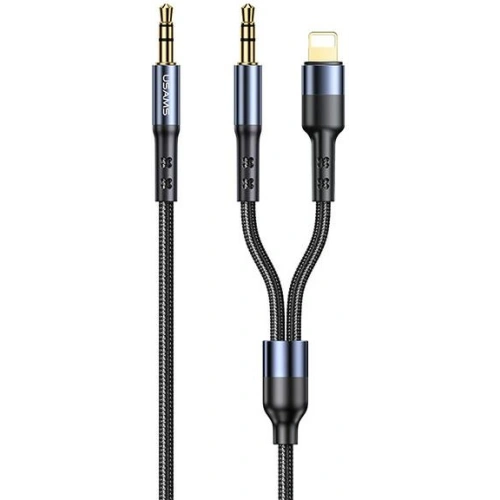 Kup Kabel pletený USAMS 2w1 1,2m Fast Charge (Lightning/Jack 3,5mm na Jack 3,5mm) SJ554YP01 - USA253 - {ean13} - Sklep Home Screen
