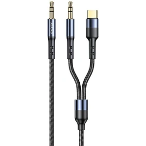 Buy USAMS Nylon Cable 2in1 1,2m Fast Charge (USB-C/Jack 3,5mm - Jack 3,5mm) SJ555YP01 (US-SJ555) - USA254 - {ean13} - Home Screen Store Europe
