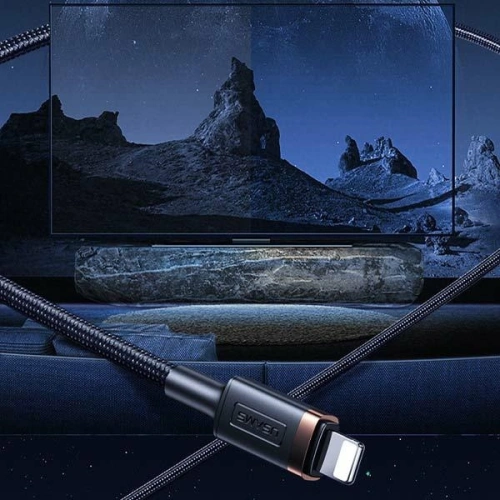 Kabel pleciony USAMS Lightning - HDMI U70 2.0m czarny/black SJ509HD01