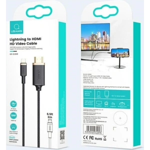Kabel pleciony USAMS Lightning - HDMI U70 2.0m czarny/black SJ509HD01