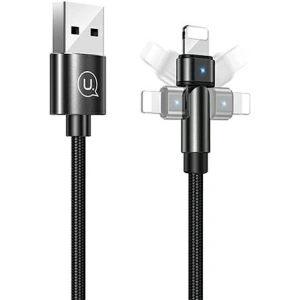 Kabel pleciony USAMS obrotowy U60 2A Lightning czarny/black 1m SJ476USB01