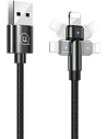 USAMS U60 2A Lightning drehbares geflochtenes Kabel schwarz/black 1m SJ476USB01