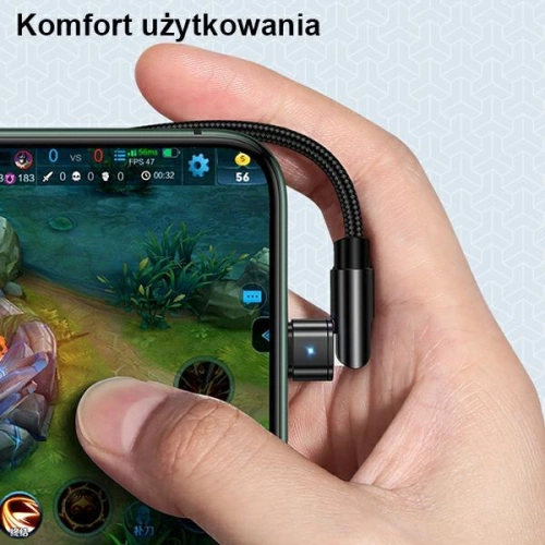 Kup USAMS U60 2A Lightning forgatható fonott kábel fekete 1m SJ476USB01 - USA257BLK - {ean13} - Sklep Home Screen