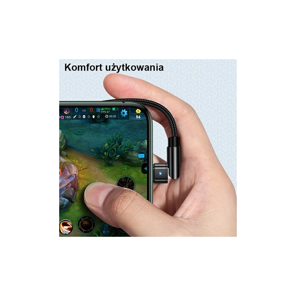 Kabel pleciony USAMS obrotowy U60 2A Lightning czarny/black 1m SJ476USB01