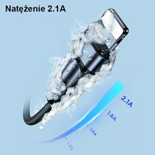 Kup Kabel pletený USAMS otočný U60 2A Lightning černý 1m SJ476USB01 - USA257BLK - {ean13} - Sklep Home Screen