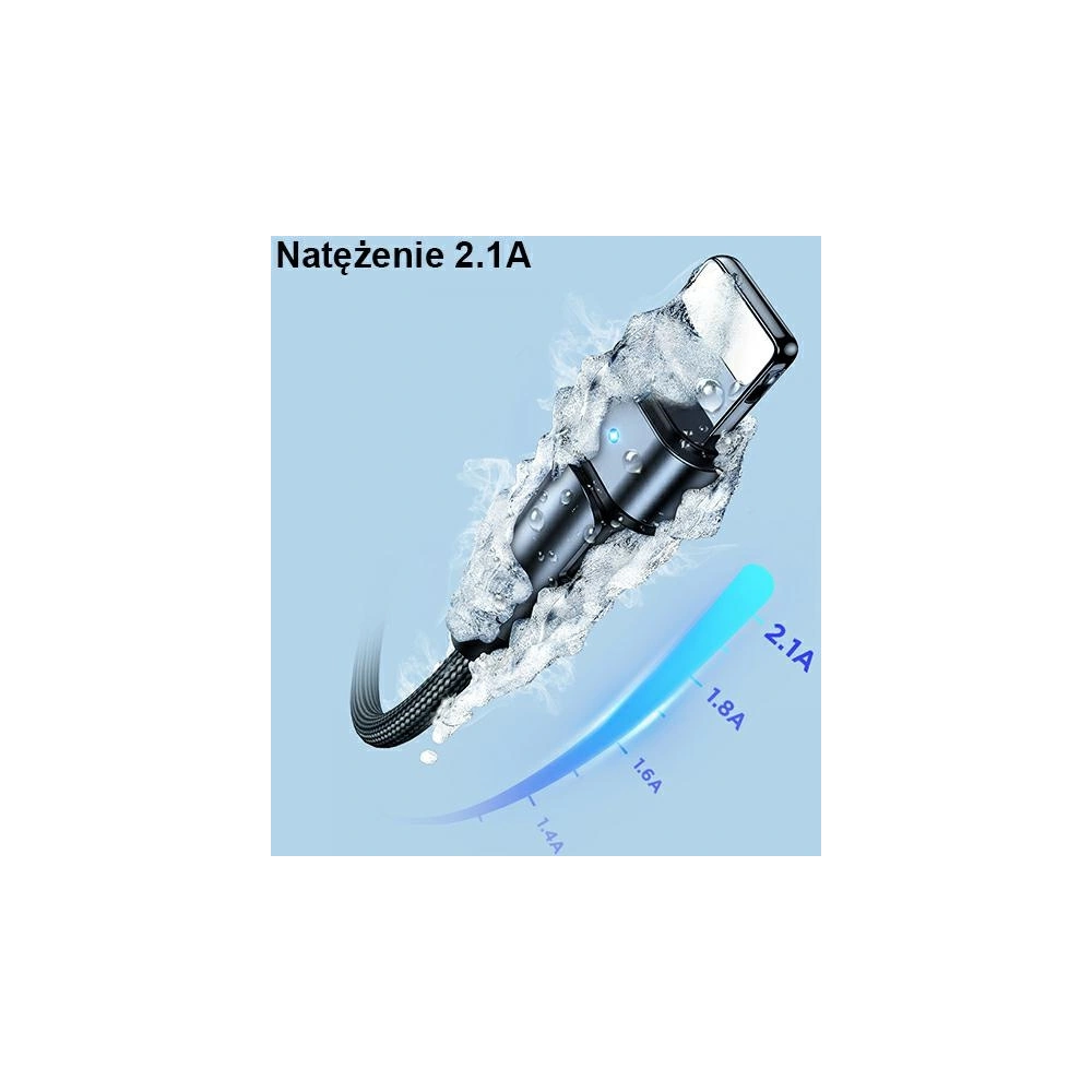 Kabel pleciony USAMS obrotowy U60 2A Lightning czarny/black 1m SJ476USB01