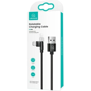 USAMS Nylon Cable Rotatable U60 2A Lightning black 1m SJ476USB01 (US-SJ476)
