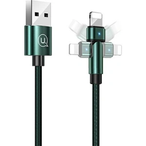 Kabel pleciony USAMS obrotowy U60 2A Lightning zielony/green 1m SJ476USB02