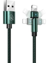 Cablul împletit USAMS rotativ U60 2A Lightning verde 1m SJ476USB02