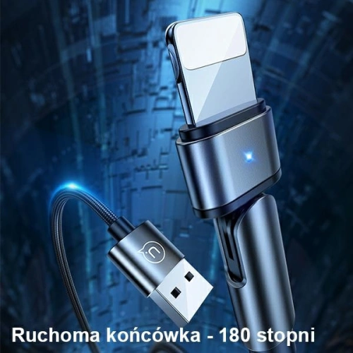 Buy USAMS Nylon Cable Rotatable U60 2A Lightning green 1m SJ476USB02 (US-SJ476) - USA258GRN - {ean13} - Home Screen Store Europe