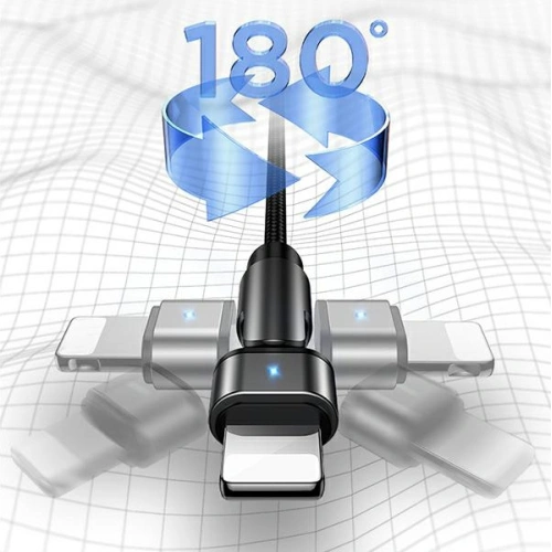 Kup Kabel pleciony USAMS obrotowy U60 2A Lightning zielony/green 1m SJ476USB02 - USA258GRN - {ean13} - Sklep Home Screen