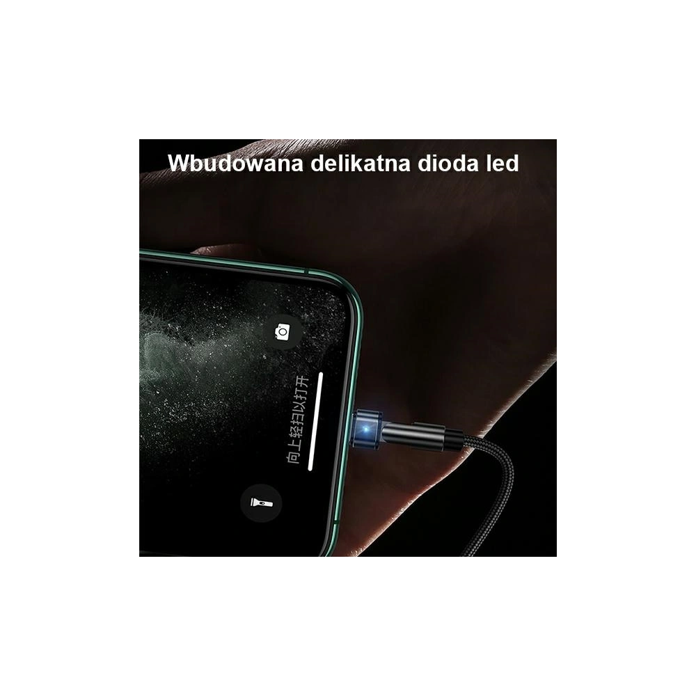 Kabel pleciony USAMS obrotowy U60 2A Lightning zielony/green 1m SJ476USB02