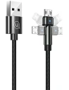USAMS forgatható U60 2A microUSB fonott kábel fekete 1m SJ478USB01