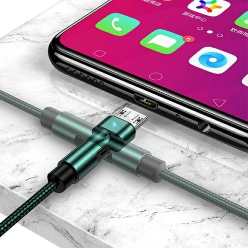 Kup USAMS forgatható U60 2A microUSB fonott kábel fekete 1m SJ478USB01 - USA259BLK - {ean13} - Sklep Home Screen