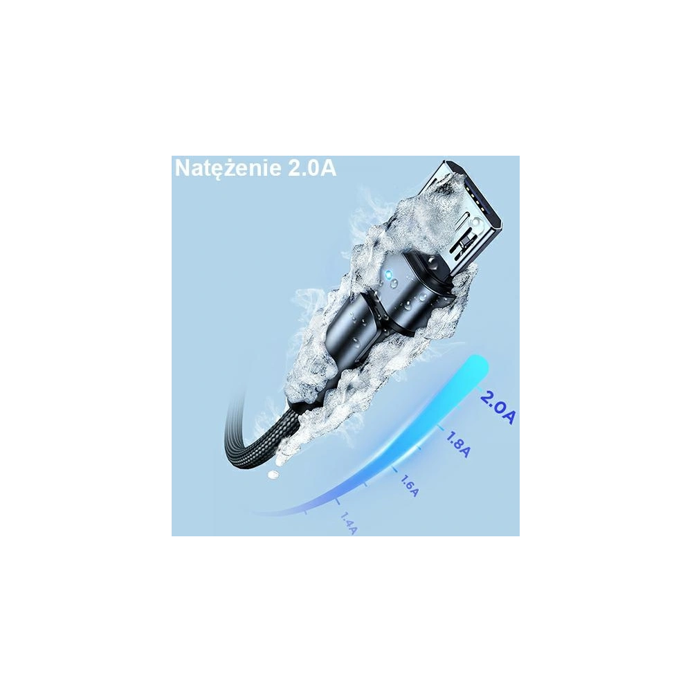 Kabel pleciony USAMS obrotowy U60 2A microUSB czarny/black 1m SJ478USB01