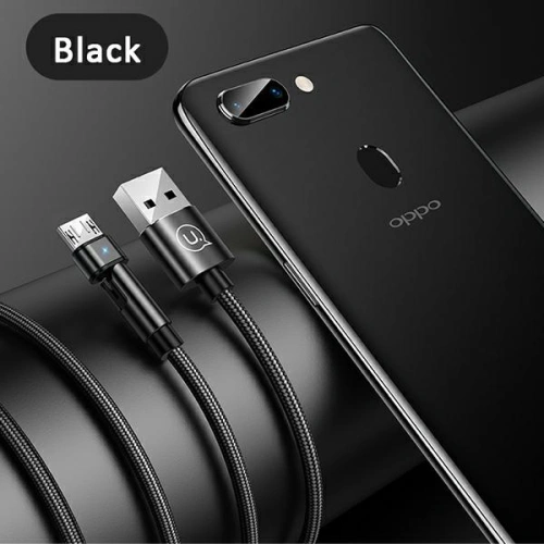 Kup USAMS forgatható U60 2A microUSB fonott kábel fekete 1m SJ478USB01 - USA259BLK - {ean13} - Sklep Home Screen