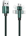 Cablul împletit USAMS rotativ U60 2A microUSB verde/green 1m SJ478USB02