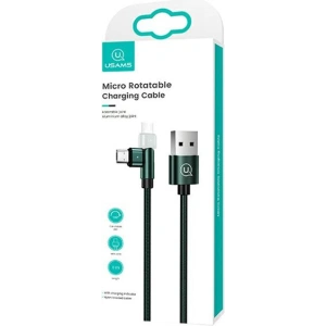USAMS Nylon Cable Rotatable U60 2A microUSB green 1m SJ478USB02 (US-SJ478)