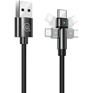 Cablul împletit USAMS rotativ U60 2A USB-C negru 1m SJ477USB01