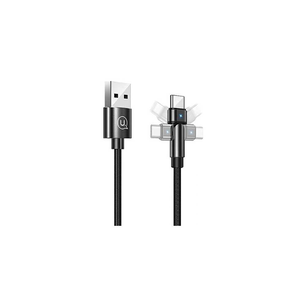 Kabel pleciony USAMS obrotowy U60 2A USB-C czarny/black 1m SJ477USB01