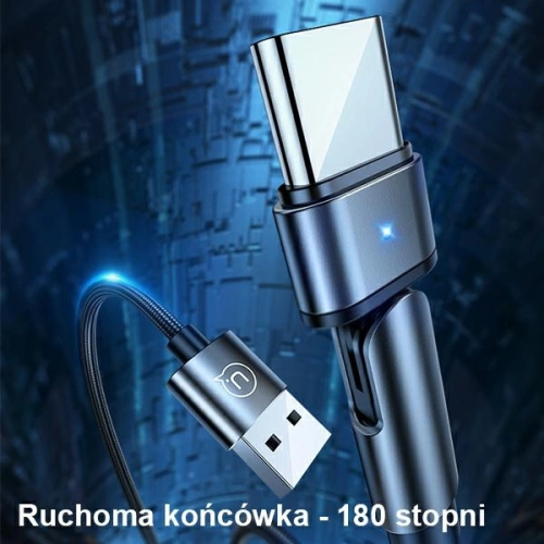 Kup Cablul împletit USAMS rotativ U60 2A USB-C negru 1m SJ477USB01 - USA261BLK - {ean13} - Sklep Home Screen