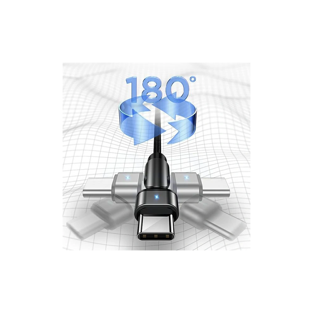 Kabel pleciony USAMS obrotowy U60 2A USB-C czarny/black 1m SJ477USB01