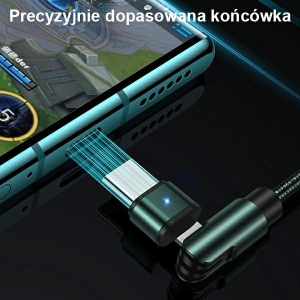Kabel pleciony USAMS obrotowy U60 2A USB-C czarny/black 1m SJ477USB01