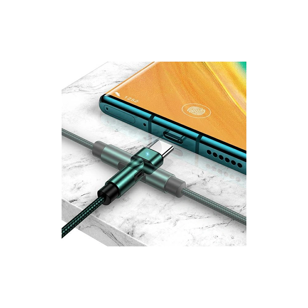 Kabel pleciony USAMS obrotowy U60 2A USB-C czarny/black 1m SJ477USB01