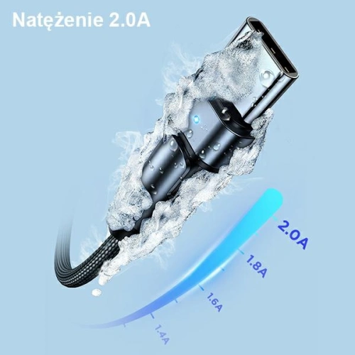 Kup USAMS gedrehte Kabel U60 2A USB-C schwarz 1m SJ477USB01 - USA261BLK - {ean13} - Sklep Home Screen