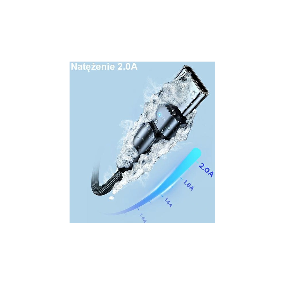 Kabel pleciony USAMS obrotowy U60 2A USB-C czarny/black 1m SJ477USB01