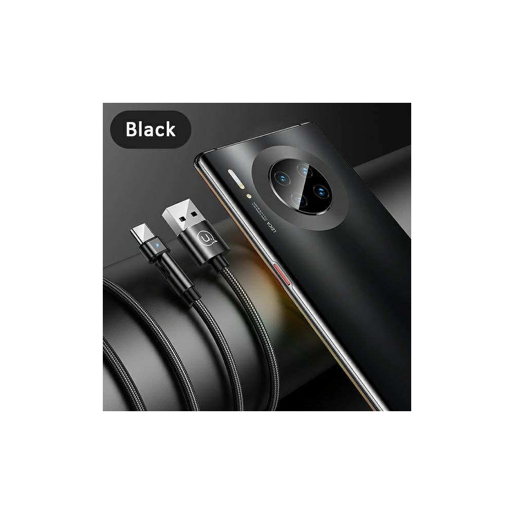 Kabel pleciony USAMS obrotowy U60 2A USB-C czarny/black 1m SJ477USB01