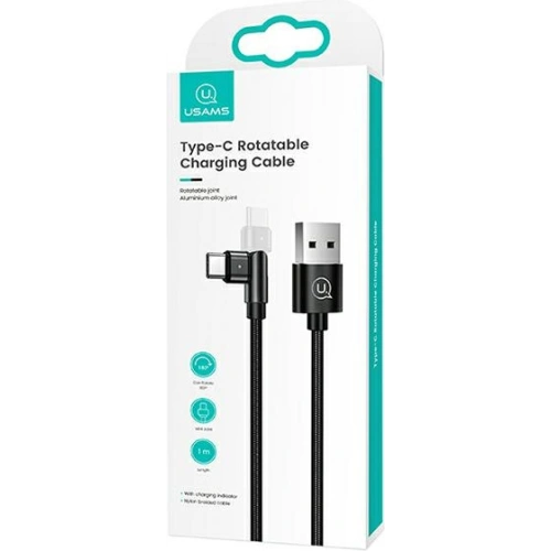 Kup Cablul împletit USAMS rotativ U60 2A USB-C negru 1m SJ477USB01 - USA261BLK - {ean13} - Sklep Home Screen