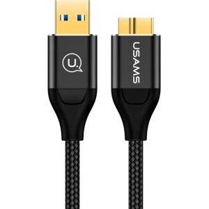 Kup Kabel pleciony USAMS U19 USB 3.0 micro USB B do dysku zewnętrznego 1m czarny/black SJ272USB01 - USA264BLK - {ean13} - Sklep Home Screen
