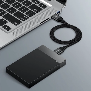 Kup Kabel pleciony USAMS U19 USB 3.0 micro USB B do dysku zewnętrznego 1m czarny/black SJ272USB01 - USA264BLK - {ean13} - Sklep Home Screen