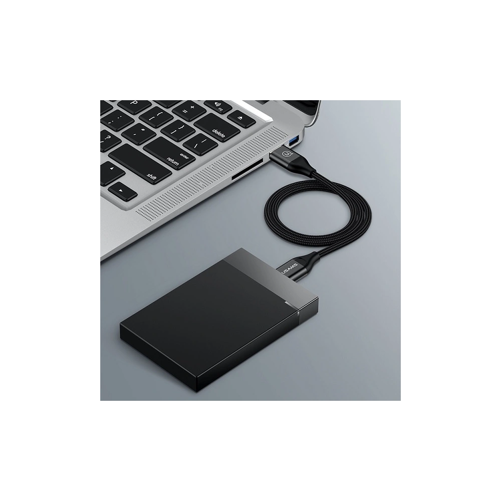 Kabel pleciony USAMS U19 USB 3.0 micro USB B do dysku zewnętrznego 1m czarny/black SJ272USB01