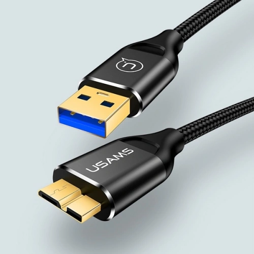Kup Kabel pletený USAMS U19 USB 3.0 micro USB B pro externí disk 1m černý/black SJ272USB01 - USA264BLK - {ean13} - Sklep Home Screen