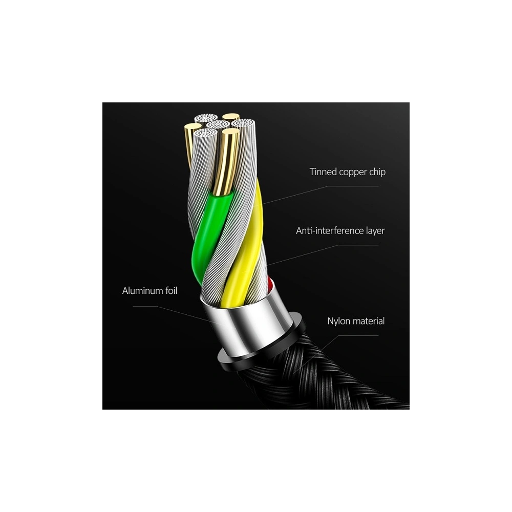 Kabel pleciony USAMS U19 USB 3.0 micro USB B do dysku zewnętrznego 1m czarny/black SJ272USB01