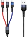 Kabel pletený USAMS U26 3w1 0.35m 2A rychlé nabíjení (lightning/microUSB/USB-C) SJ410USB01