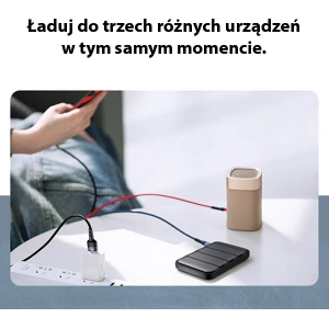 Kabel pleciony USAMS U26 3w1 0.35m 2A Fast Charge (lightning/microUSB/USB-C) SJ410USB01