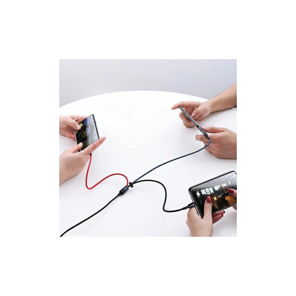 Kabel pleciony USAMS U26 3w1 1,5m 2A Fast Charge (lightning/microUSB/USB-C) SJ318USB01