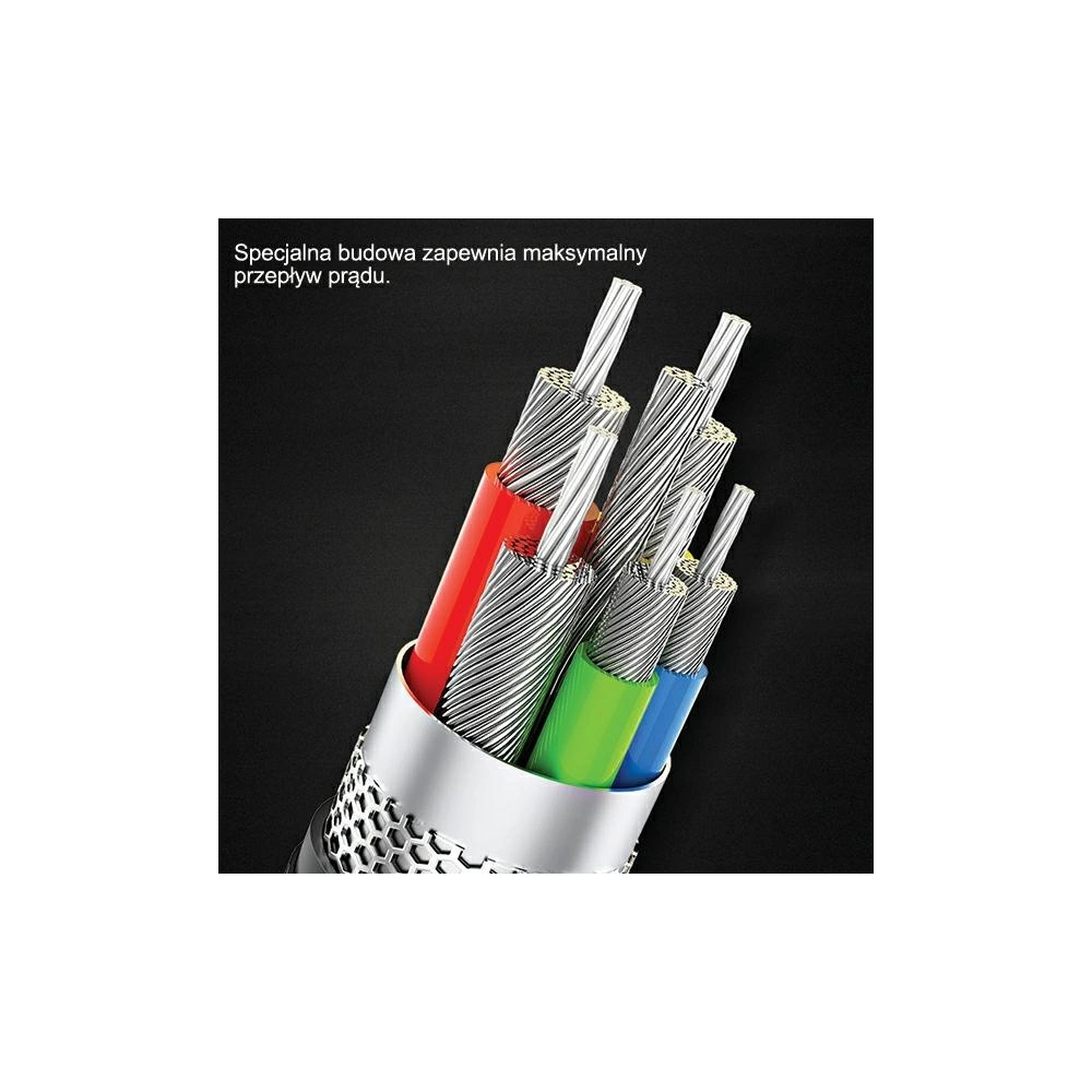 Kabel pleciony USAMS U26 3w1 1,5m 2A Fast Charge (lightning/microUSB/USB-C) SJ318USB01