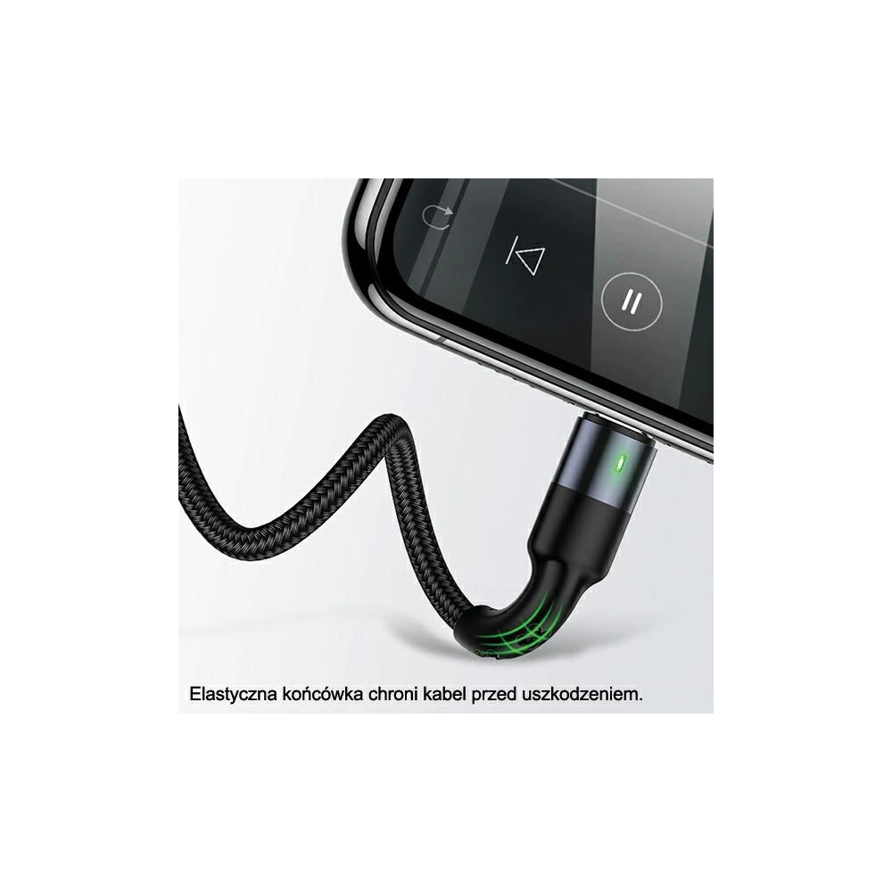 Kabel pleciony USAMS U26 3w1 1,5m 2A Fast Charge (lightning/microUSB/USB-C) SJ318USB01