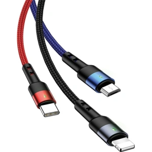 Kabel pletený USAMS U26 3w1 3m 2A Rychlé nabíjení (lightning/microUSB/USB-C) SJ412USB01
