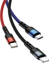 Cablu împletit USAMS U26 3in1 3m 2A Încărcare rapidă (lightning/microUSB/USB-C) SJ412USB01